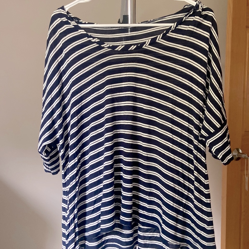 J crew domain sleeved striped top